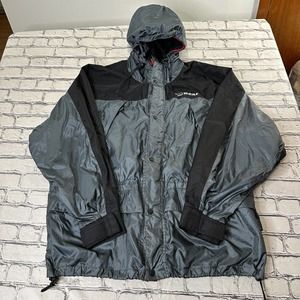 Bear USA Windbreaker Rain Gray Jacket Size XXL Vintage Multicolored Rare 90’s